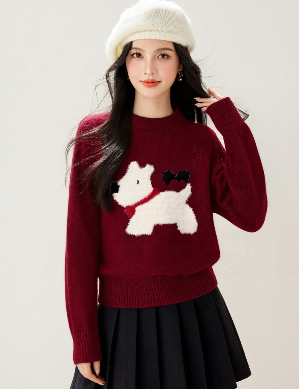 Loose plush retro puppy lazy autumn and winter sweater
