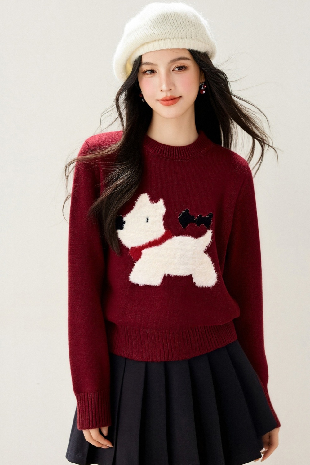 Loose plush retro puppy lazy autumn and winter sweater