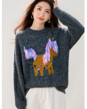 Pseudo-two winter bottoming slim lapel Korean style tops