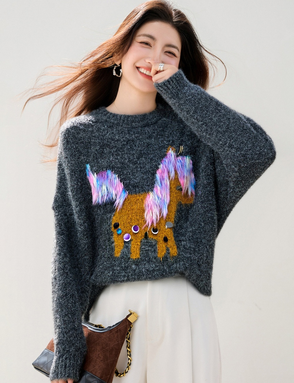 Pseudo-two winter bottoming slim lapel Korean style tops