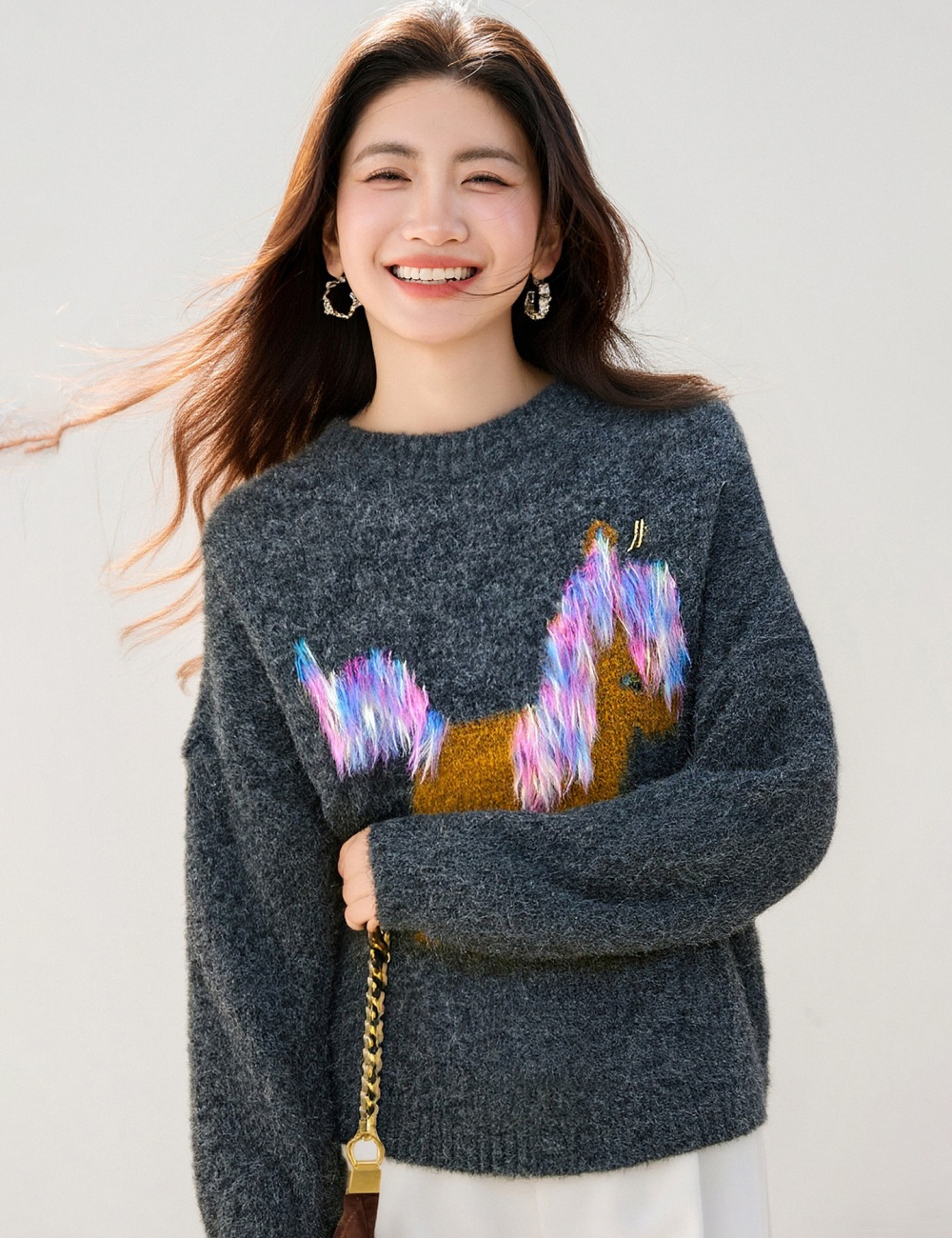 Pseudo-two winter bottoming slim lapel Korean style tops