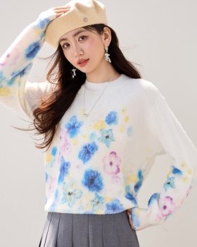 Inside the ride thick flowers lazy blooming sweater for women