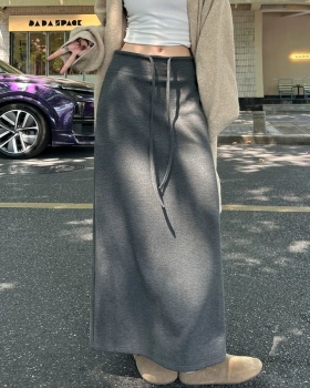 Package hip autumn and winter split slim long skirt