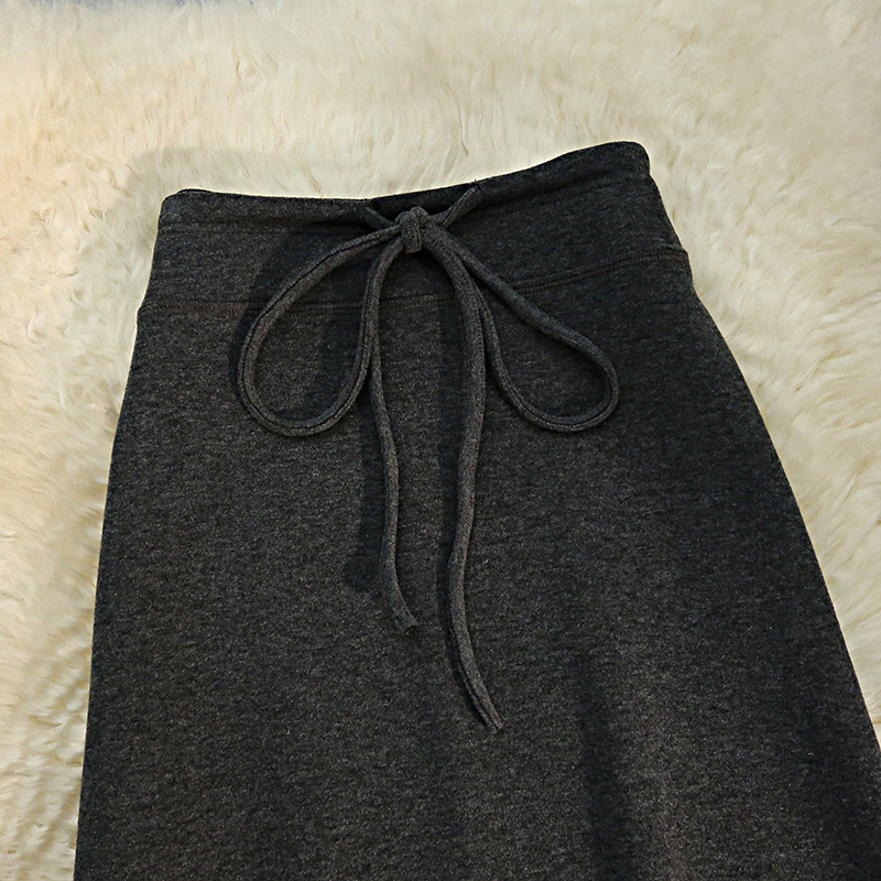 Gray slim all-match autumn and winter skirt for women