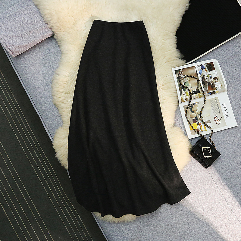 Mopping autumn and winter long skirt A-line skirt