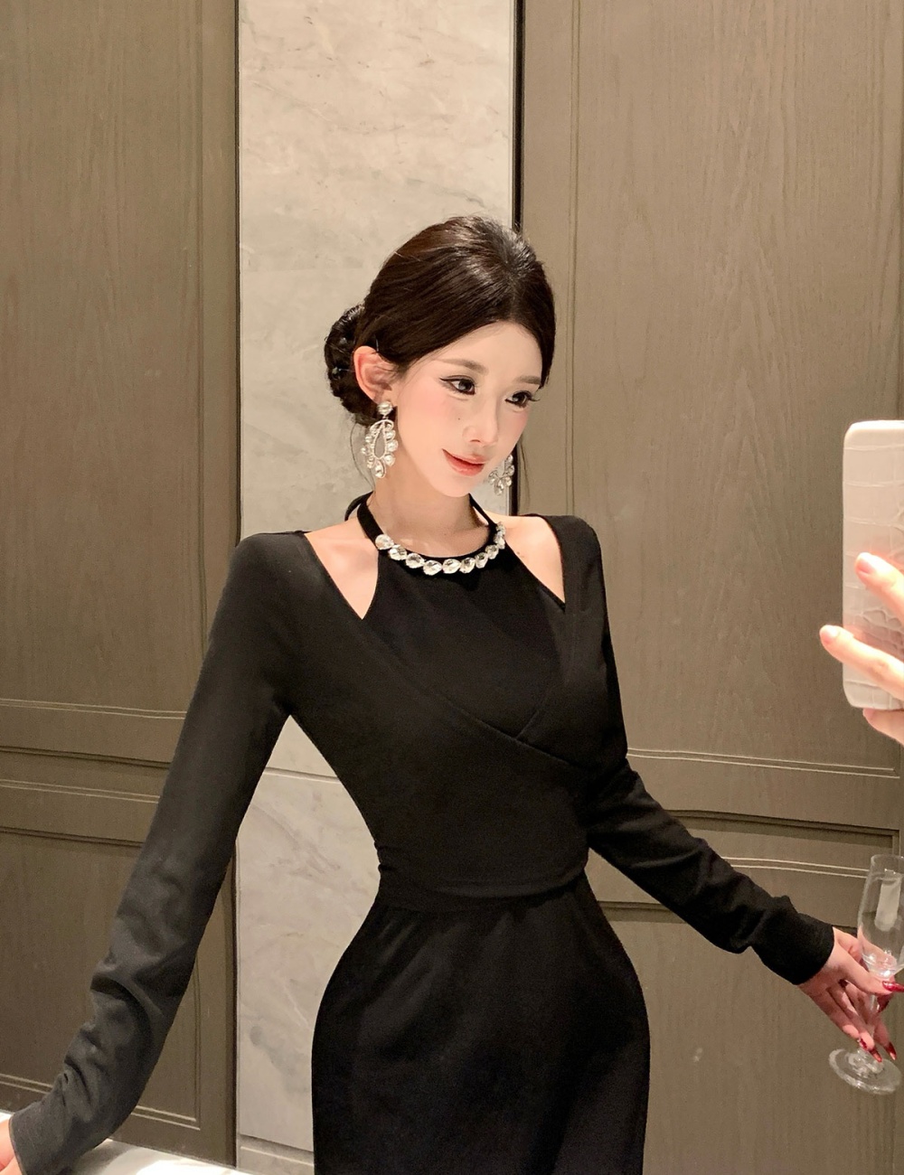 Inside the ride slim dress long sleeve formal dress