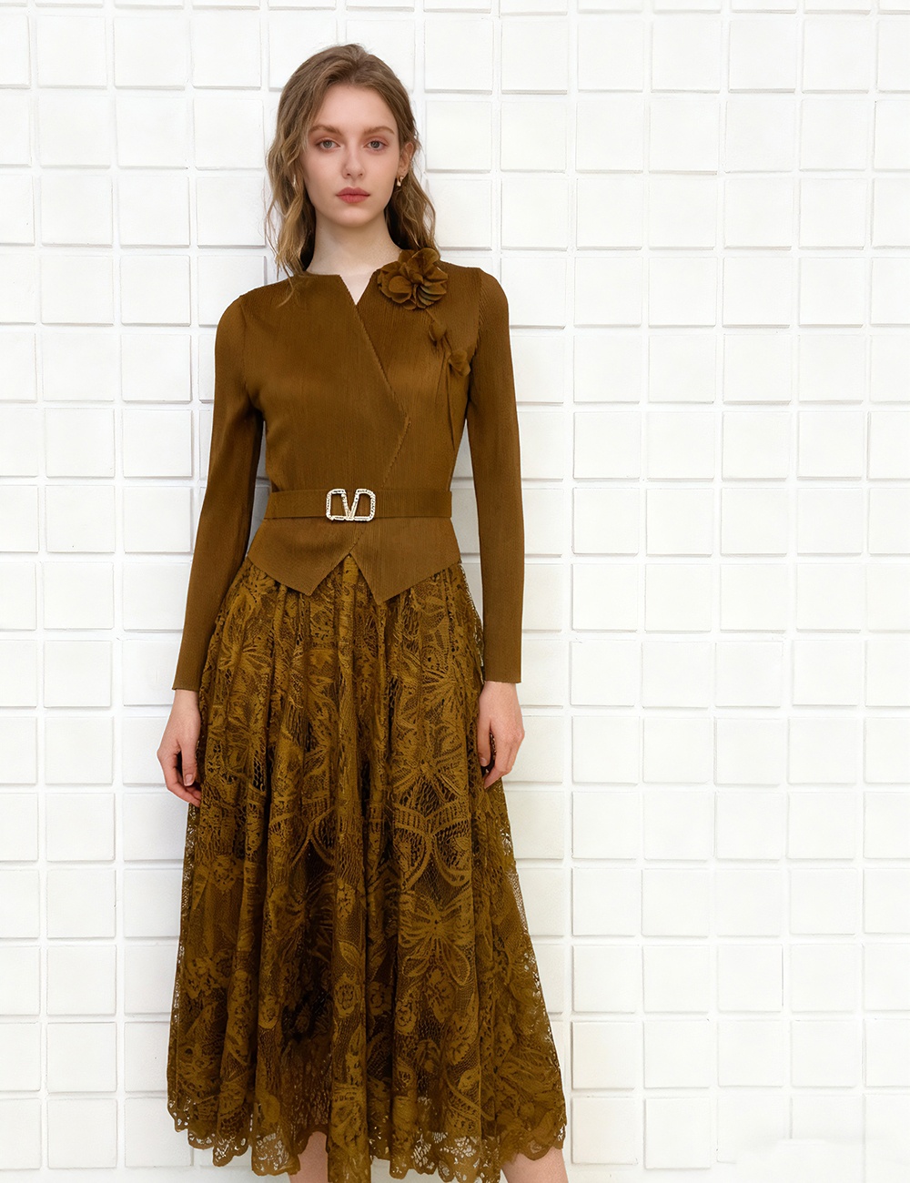 Stereoscopic chanelstyle embroidery dress for women