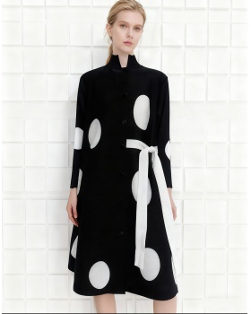 Printing streamer shirt all-match fold dress