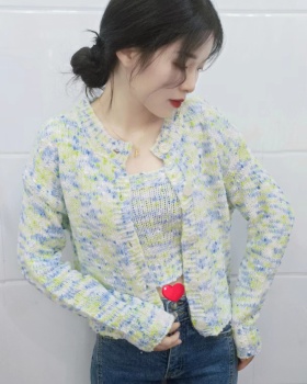 Navel knitted Korean style tops 2pcs set