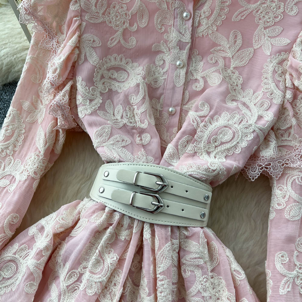 Lace splice light luxury bandage dress