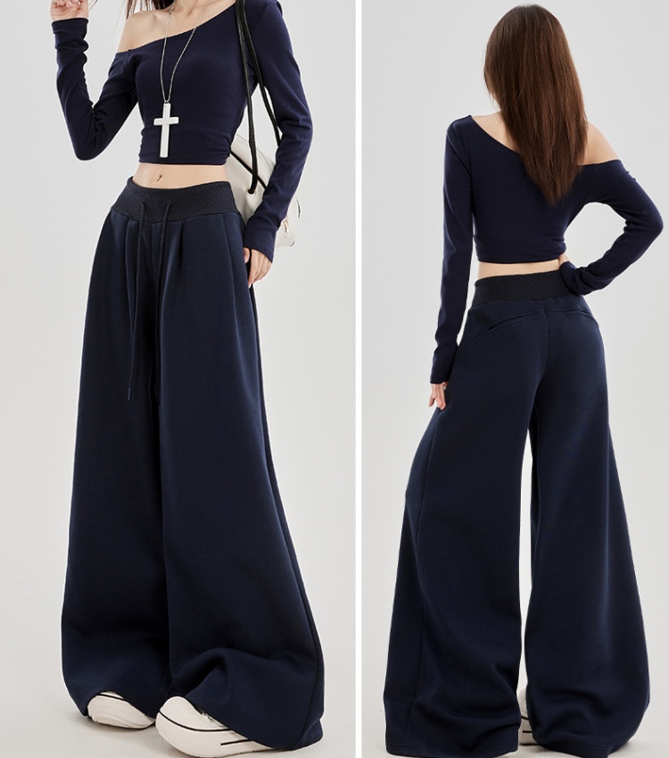 Low-waist wide leg pants sweatpants for women