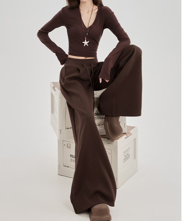 Low-waist wide leg pants sweatpants for women