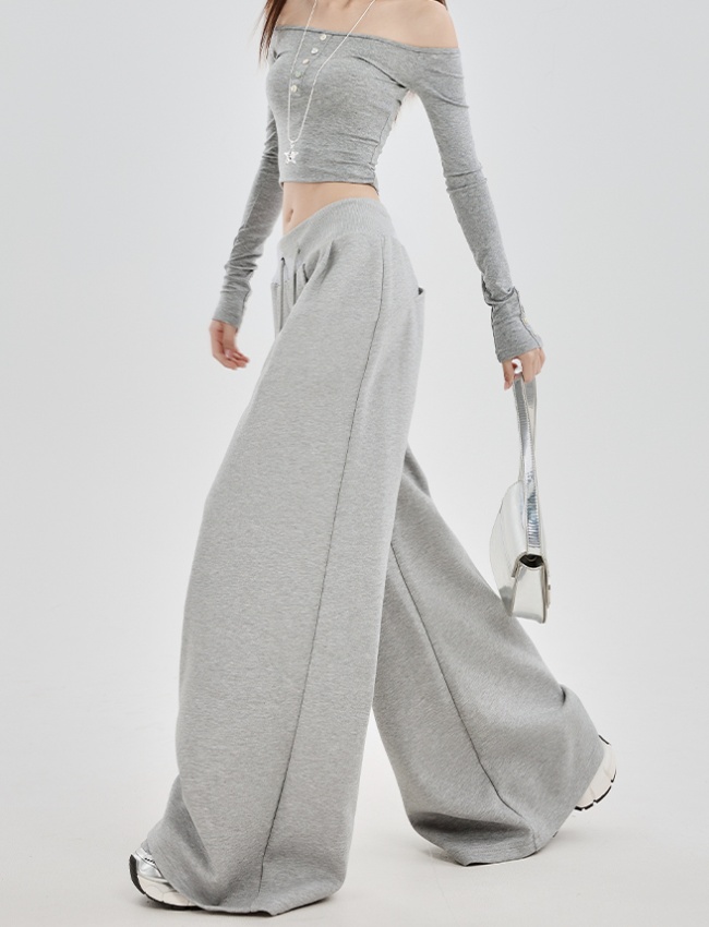 Low-waist wide leg pants sweatpants for women