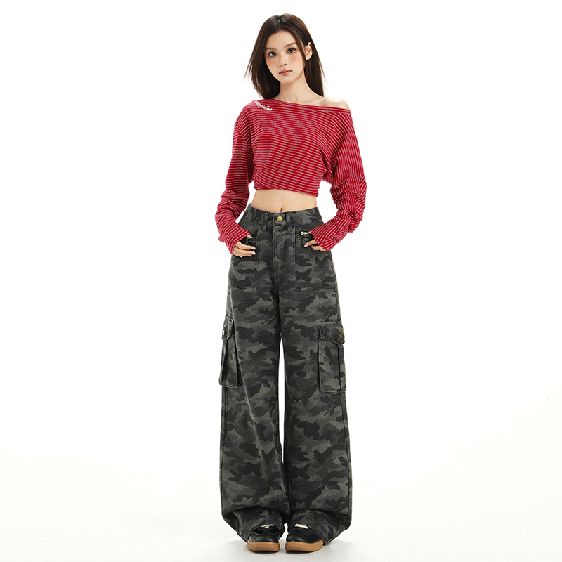 Street work clothing high waist long pants for women