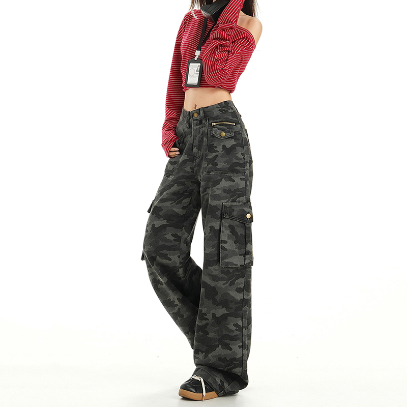 Street work clothing high waist long pants for women