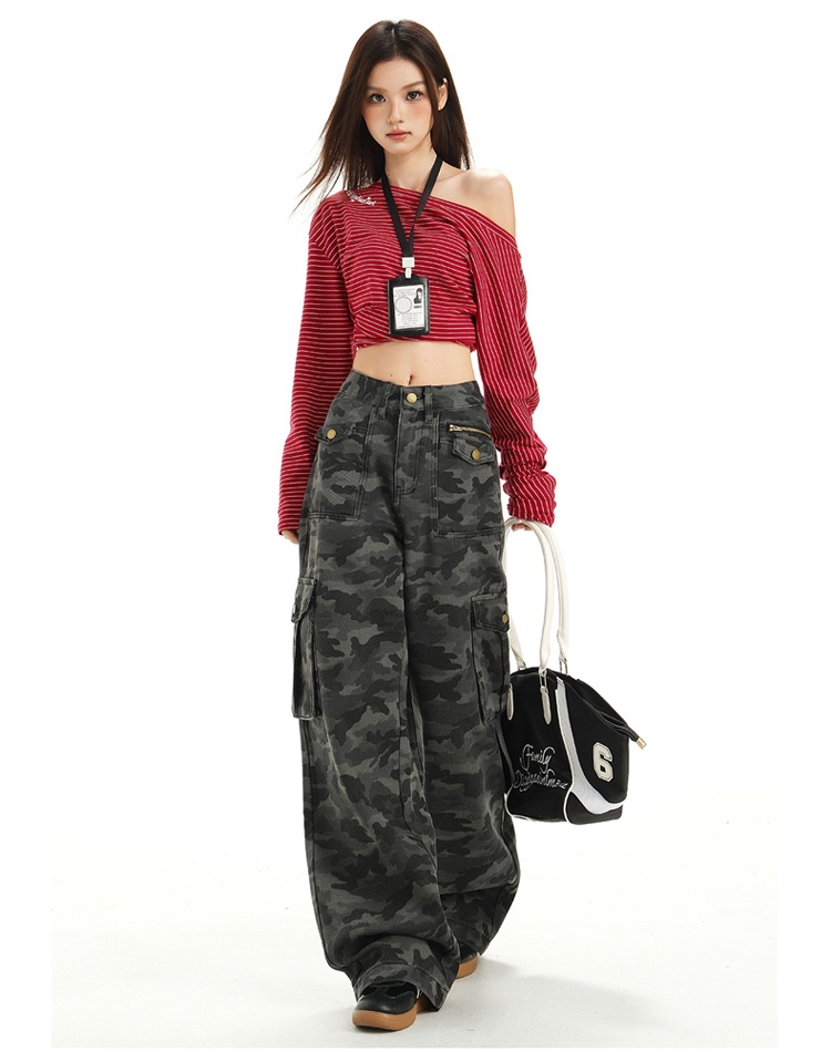 Street work clothing high waist long pants for women