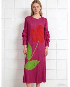 Large yard disk flowers dress loose long dress for women