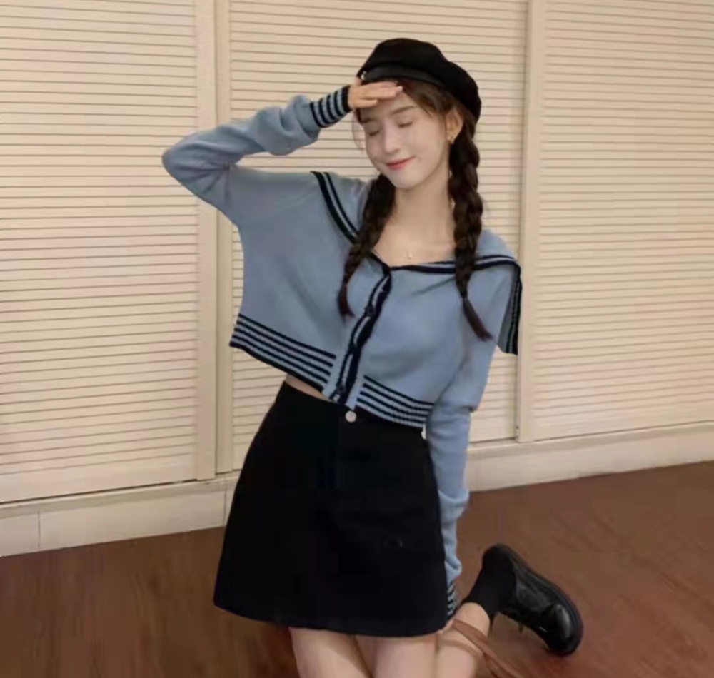 Commuting single-breasted cardigan knitted short sweater