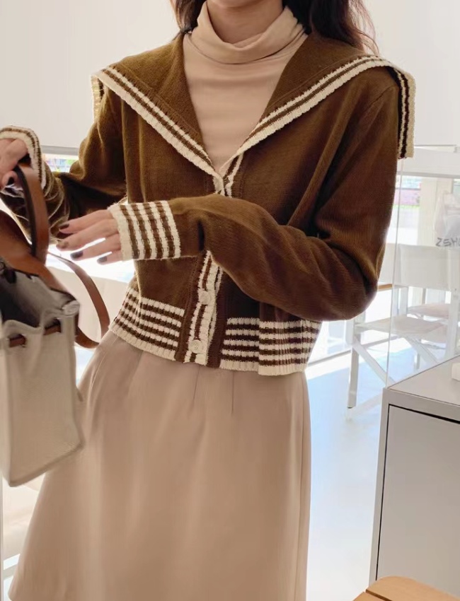 Commuting single-breasted cardigan knitted short sweater