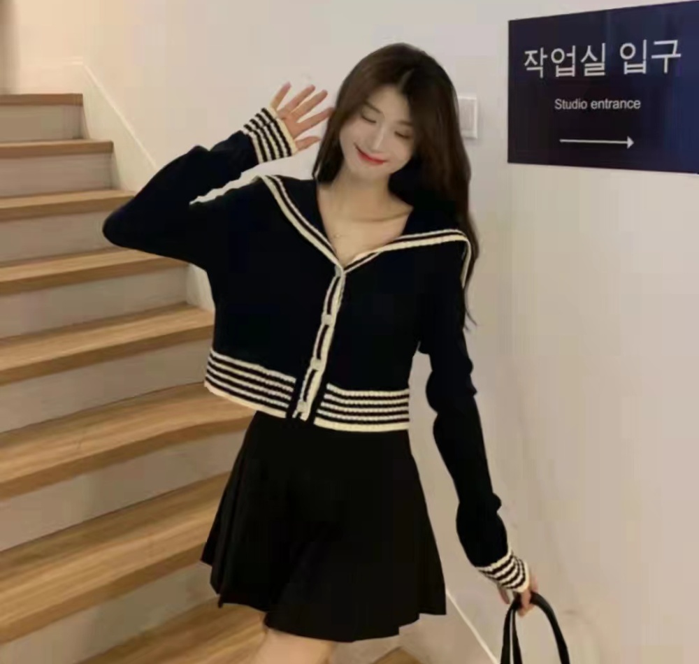 Commuting single-breasted cardigan knitted short sweater