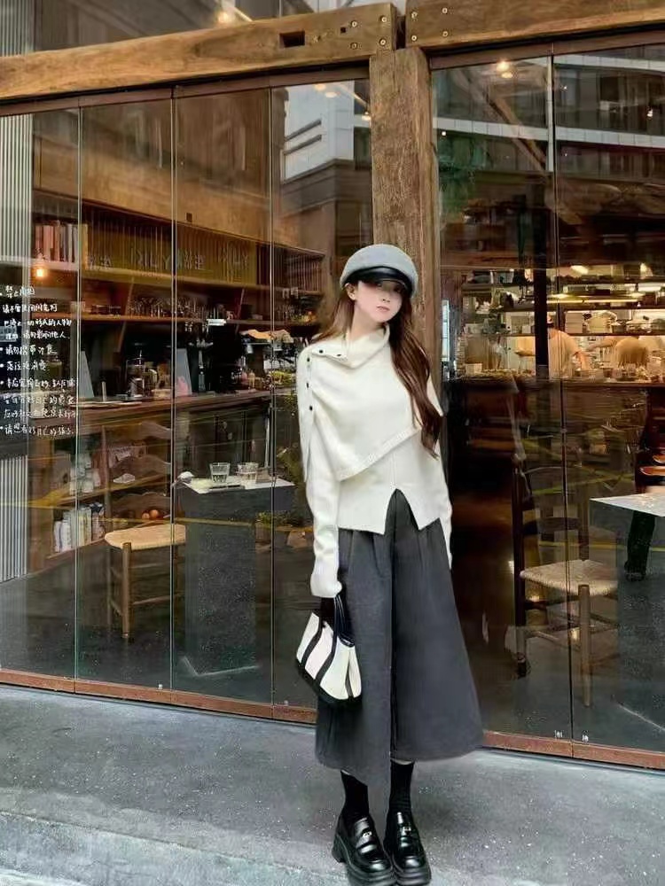 Tender fashion shawl Korean style temperament sweater a set