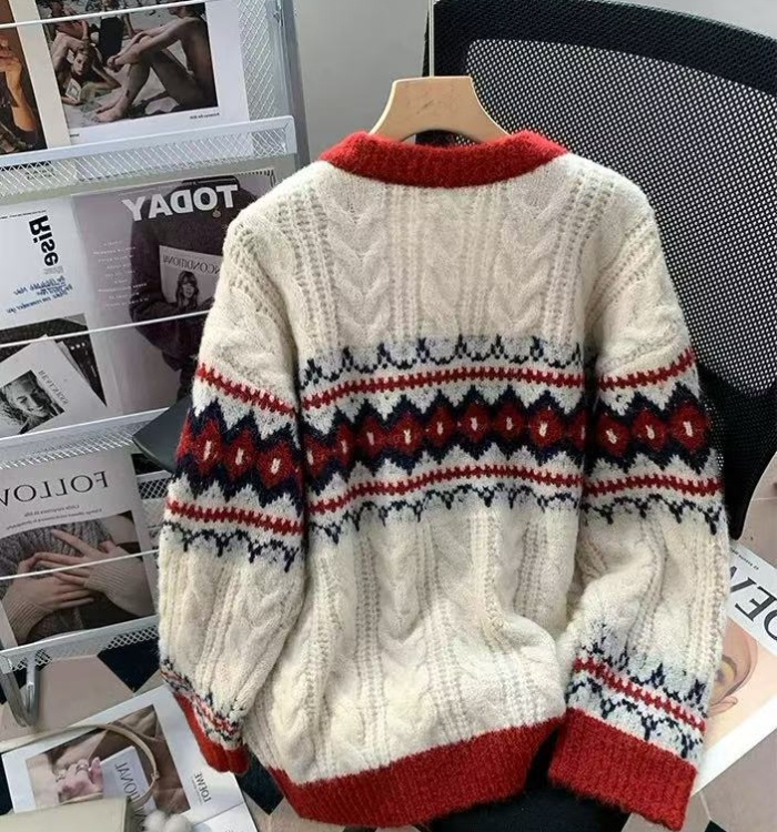 Twist lazy cardigan bottoming sweater for women
