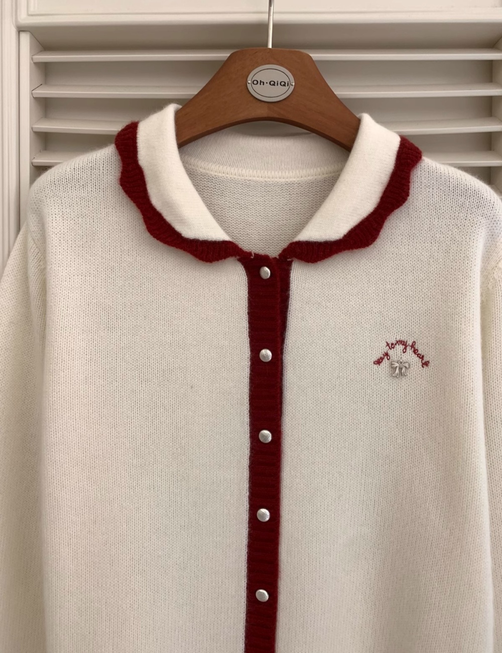 Winter letters cardigan embroidery small lapel coat for women