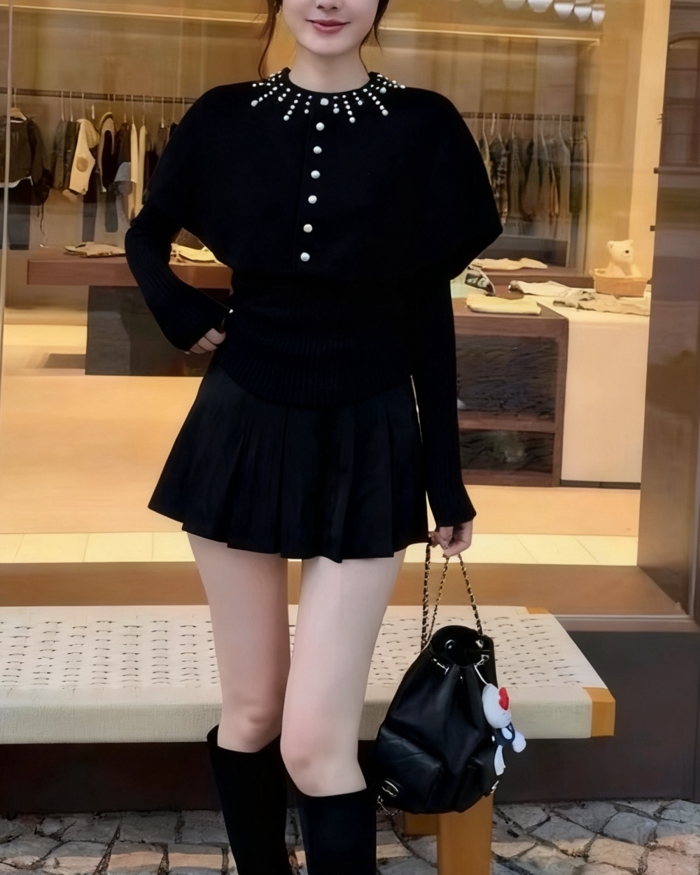 Loose shawl France style cloak 2pcs set for women