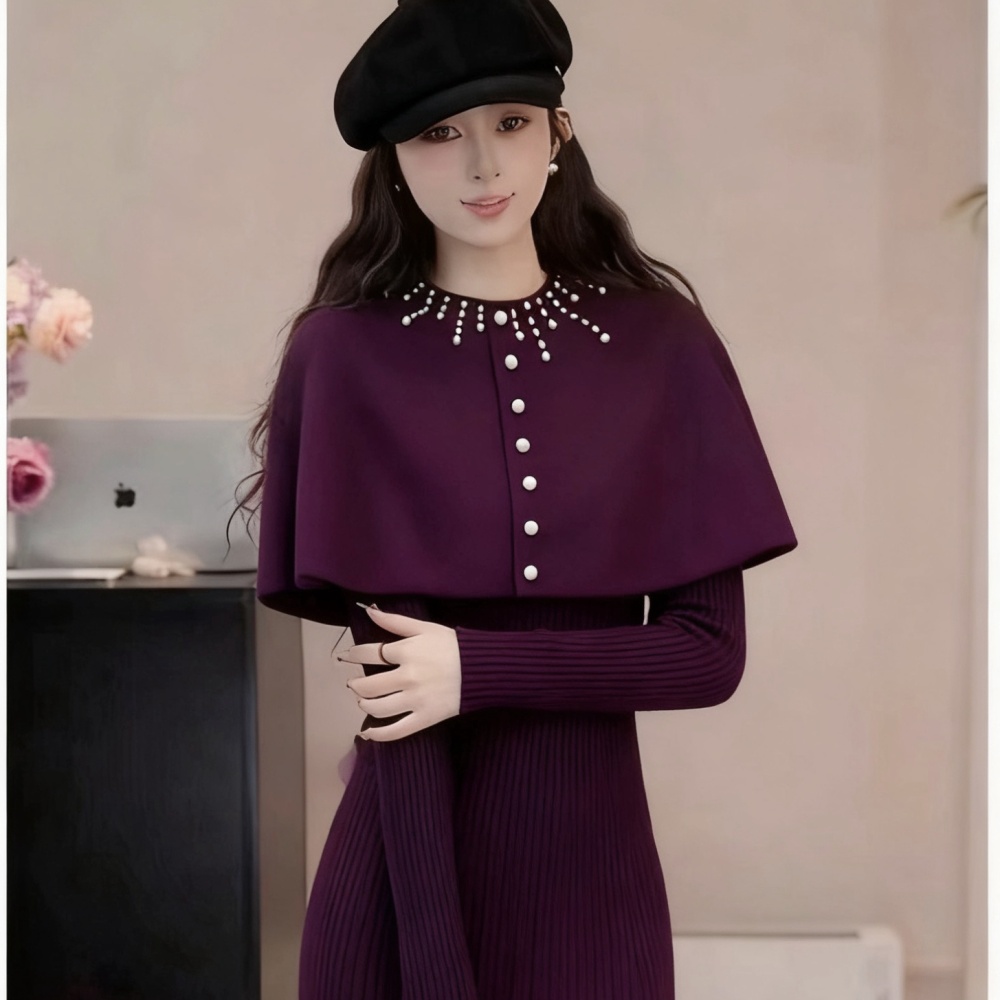 Loose shawl France style cloak 2pcs set for women