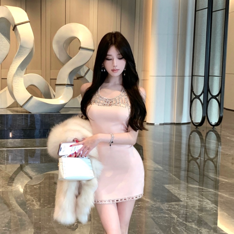 Spicegirl temperament banquet sexy rhinestone short dress