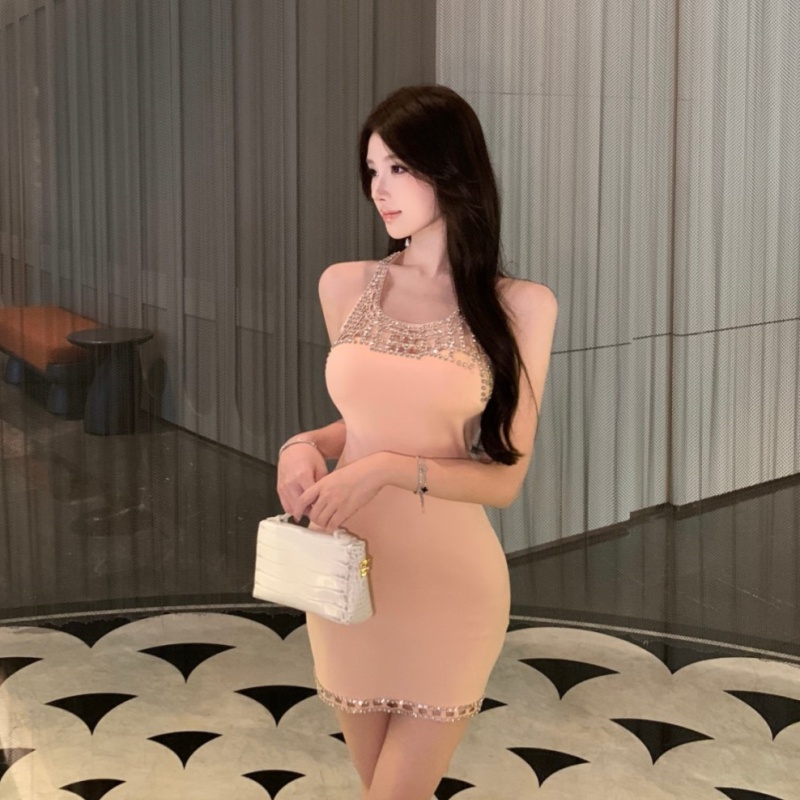 Spicegirl temperament banquet sexy rhinestone short dress