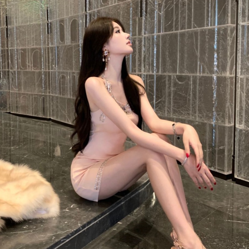 Spicegirl temperament banquet sexy rhinestone short dress