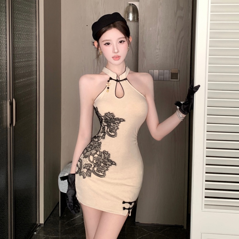 Temperament Chinese style embroidery dress for women