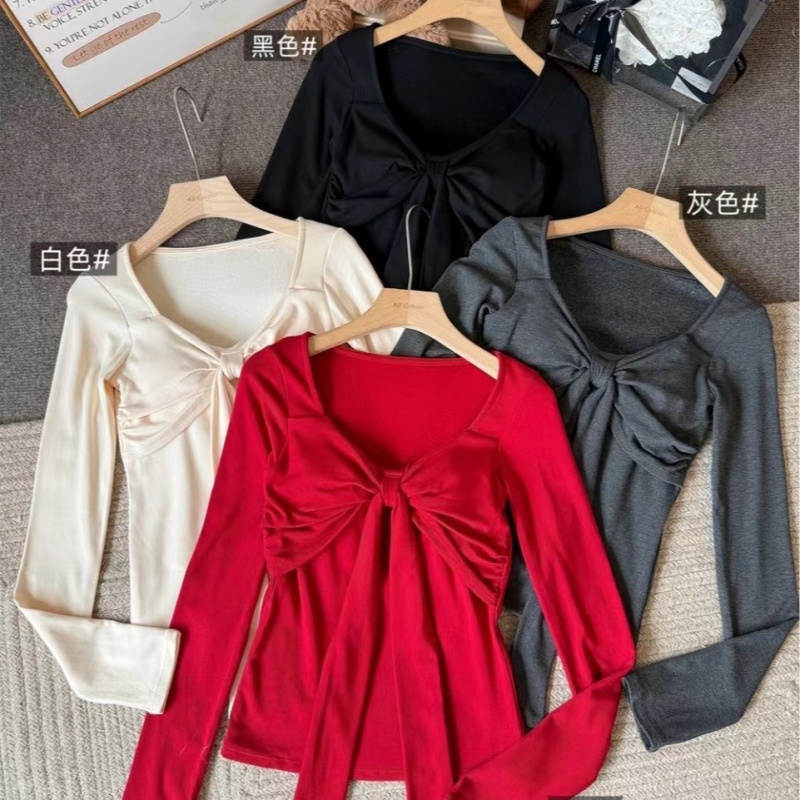 Autumn and winter T-shirt slim tops for women