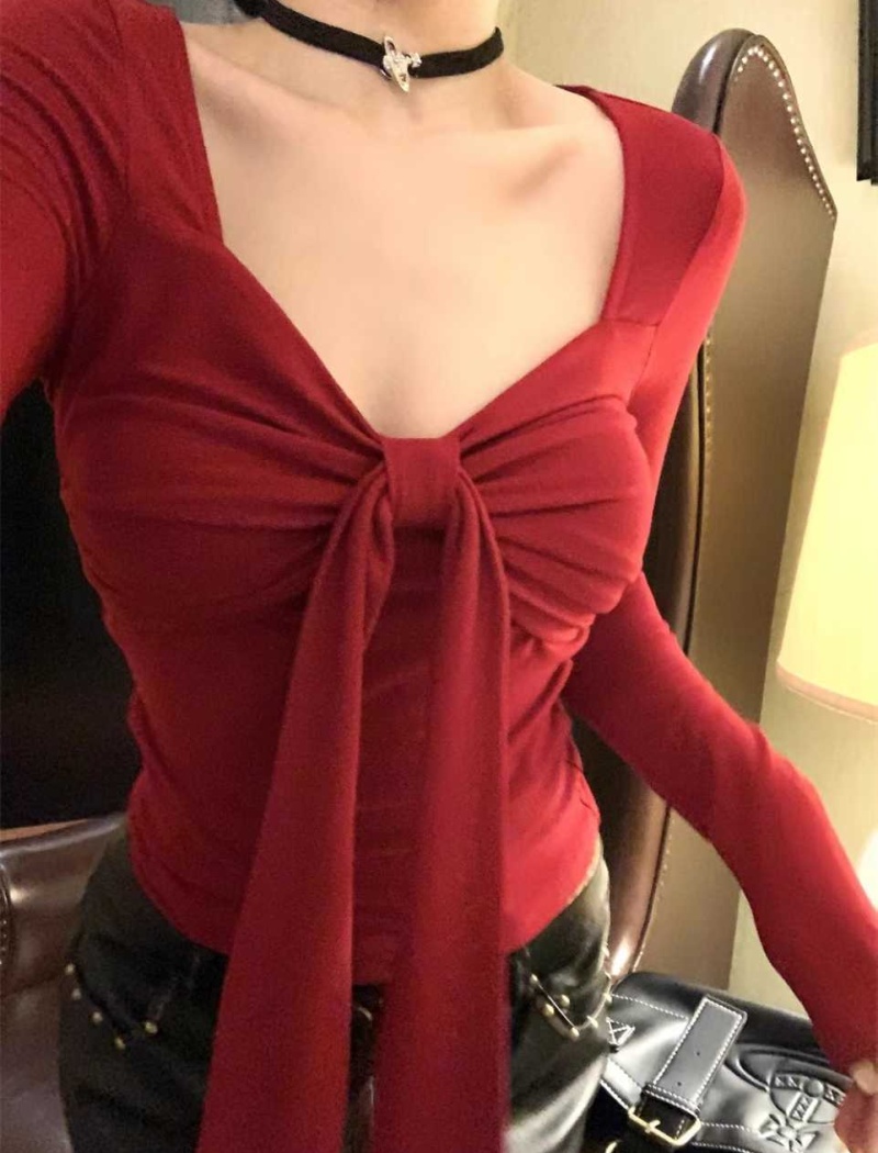 Autumn and winter T-shirt slim tops for women