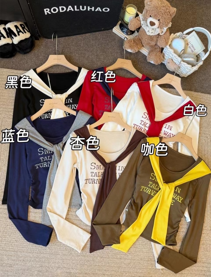 Printing autumn unique T-shirt spicegirl slim tops