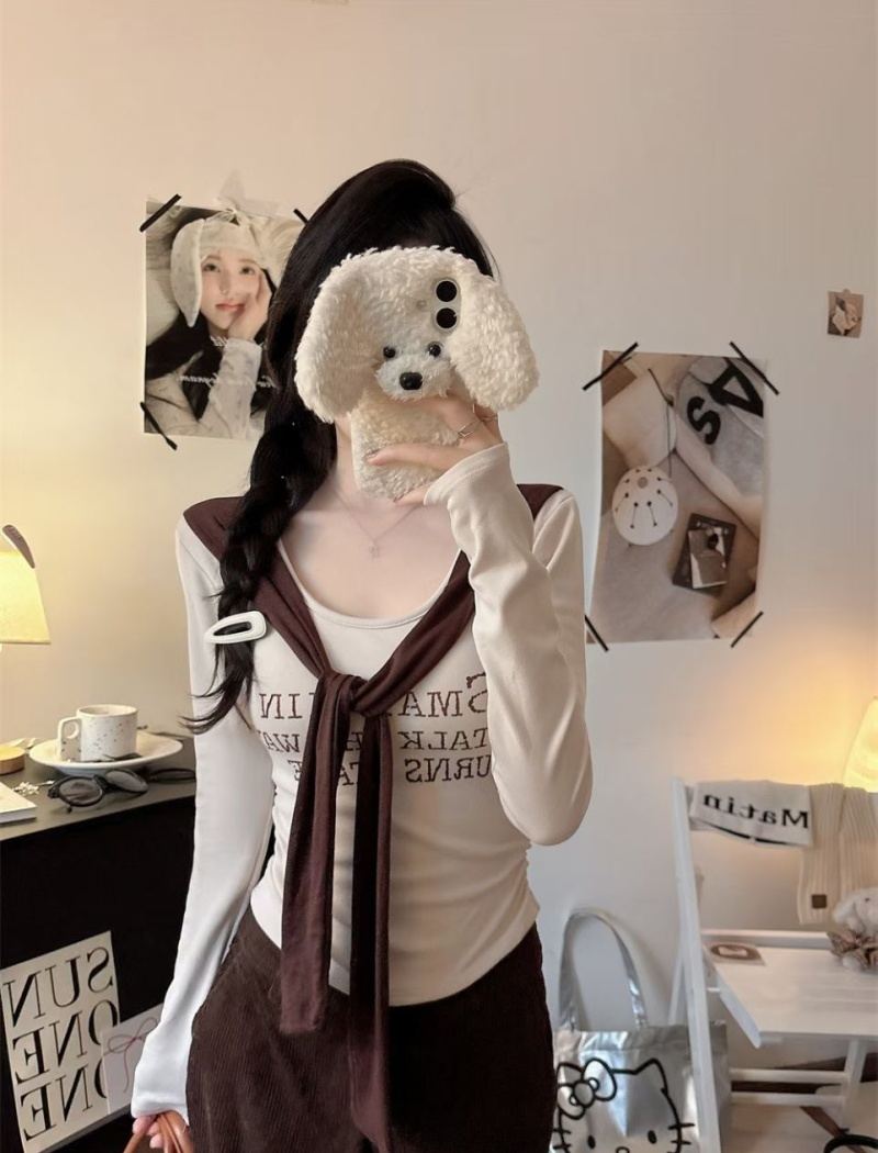 Printing autumn unique T-shirt spicegirl slim tops