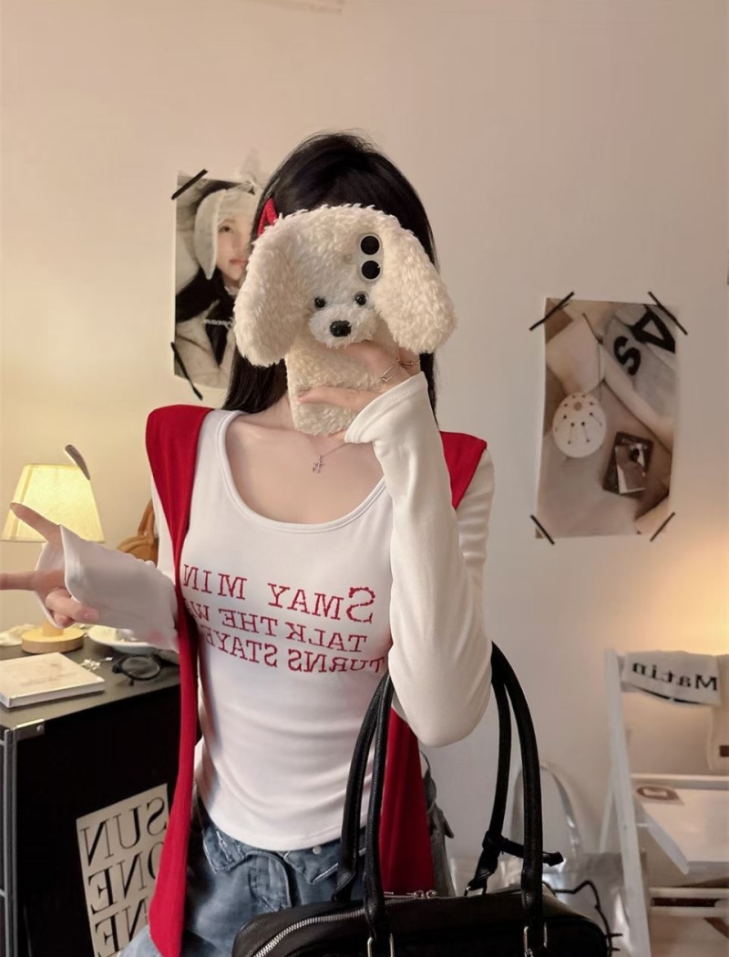 Printing autumn unique T-shirt spicegirl slim tops