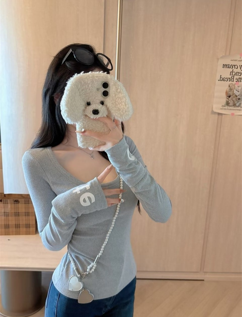 Letters T-shirt enticement fixed belt for women