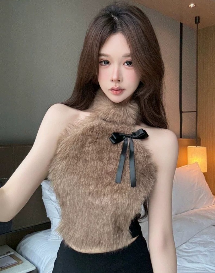 Fixed with chest pad tops thermal vest for women