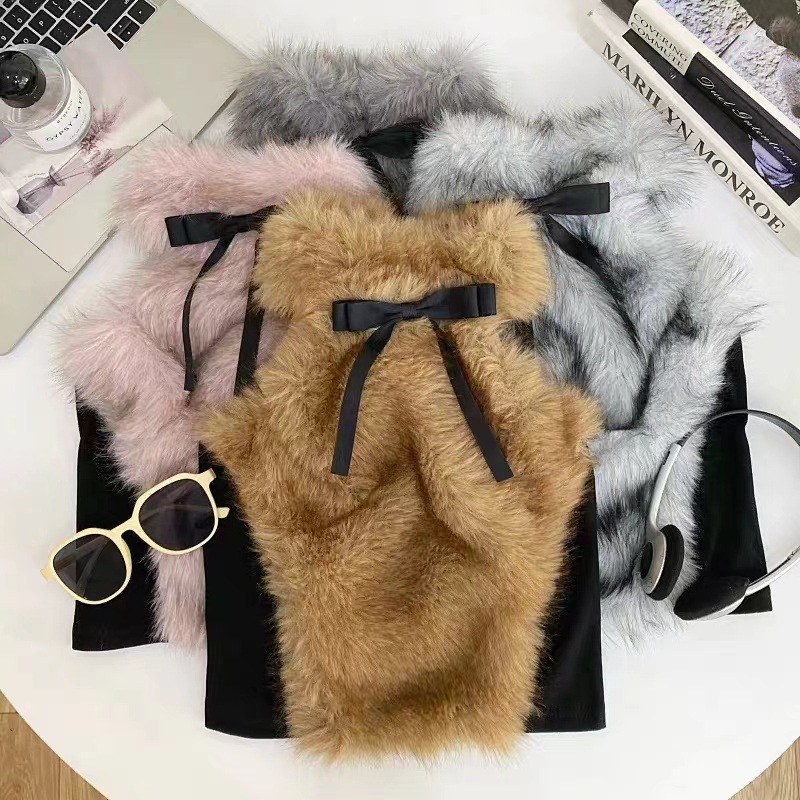 Fixed with chest pad tops thermal vest for women