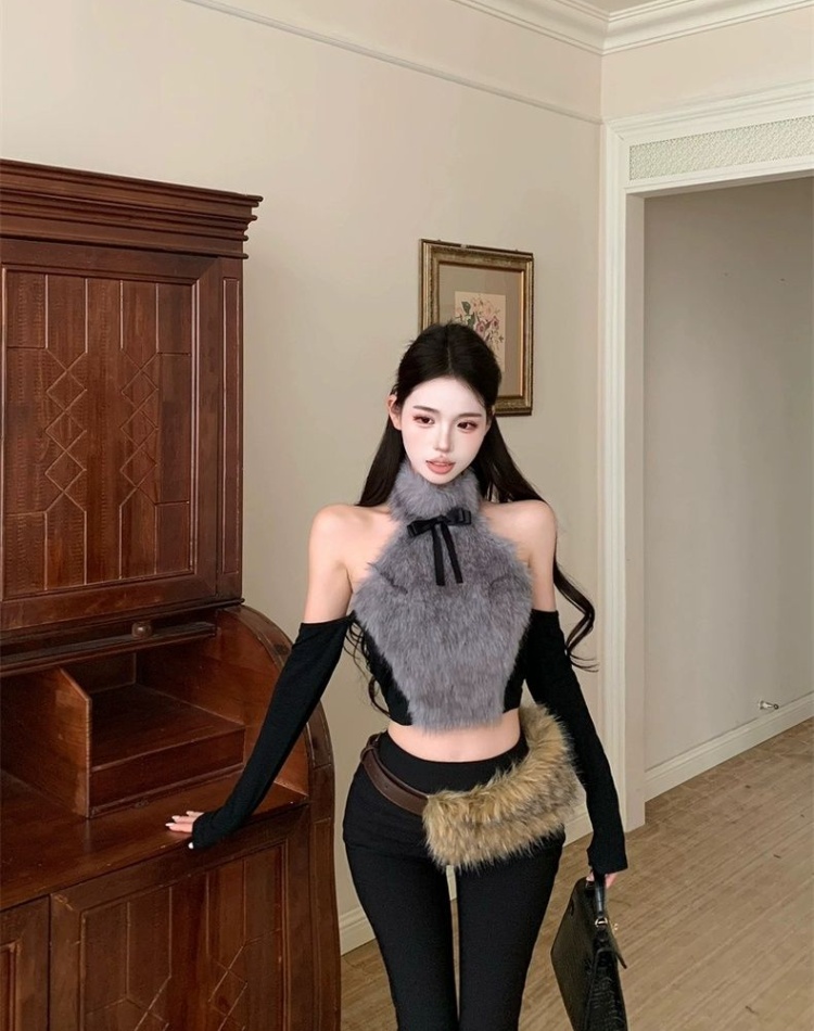 Fixed with chest pad tops thermal vest for women