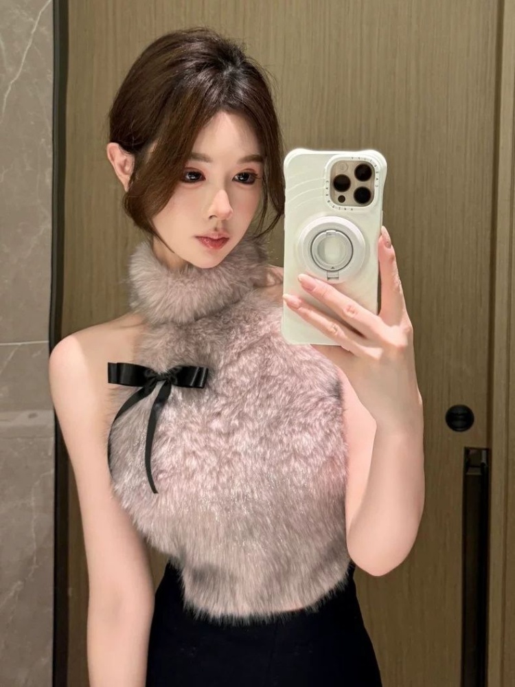 Fixed with chest pad tops thermal vest for women