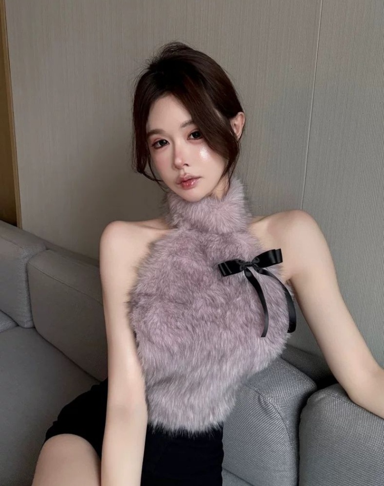 Fixed with chest pad tops thermal vest for women