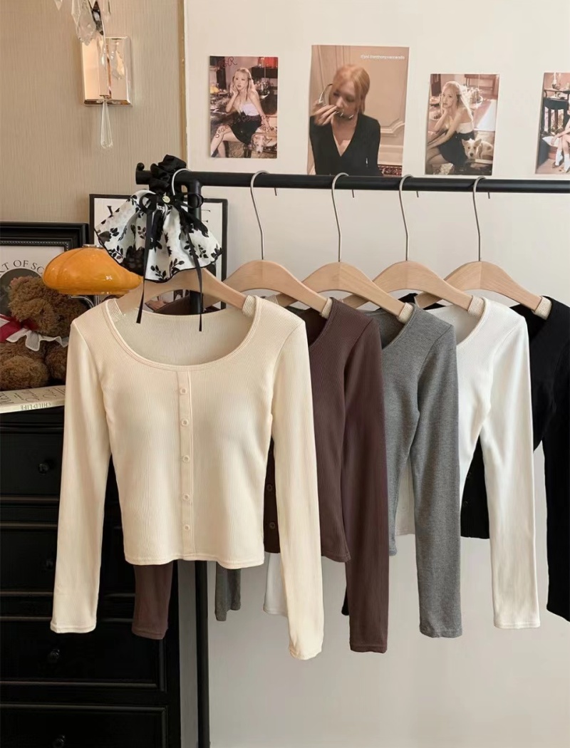 Enticement slim bottoming shirt integrated T-shirt for women