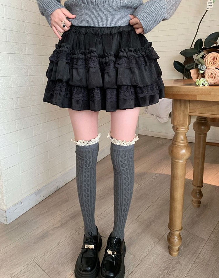 Cake sweet autumn and winter lace skirt for women