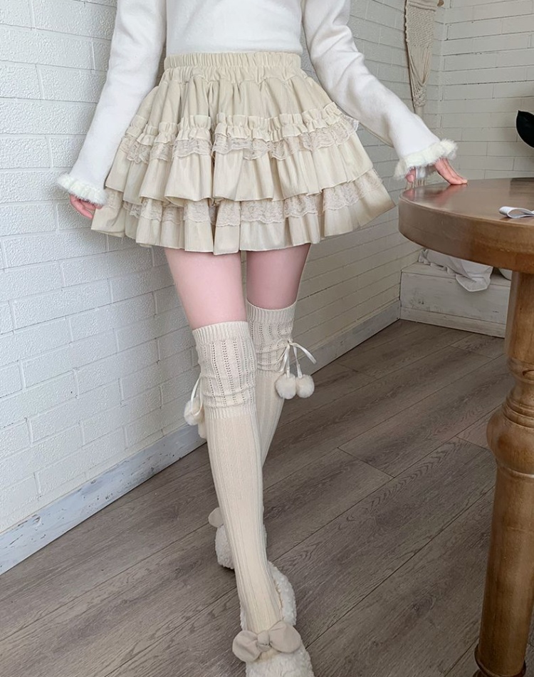 Cake sweet autumn and winter lace skirt for women