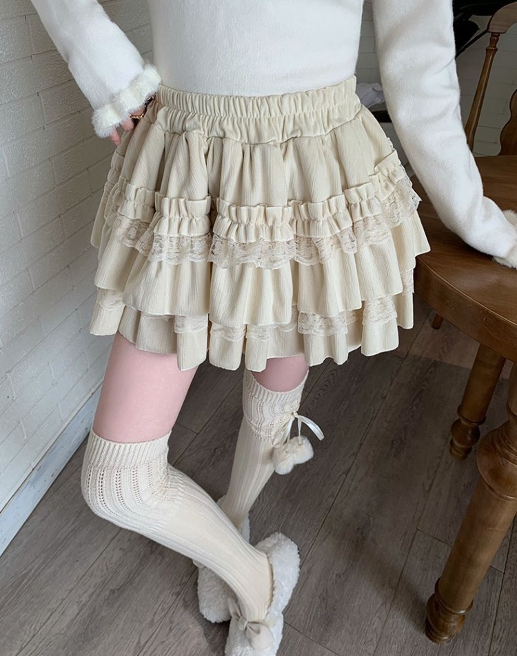 Cake sweet autumn and winter lace skirt for women