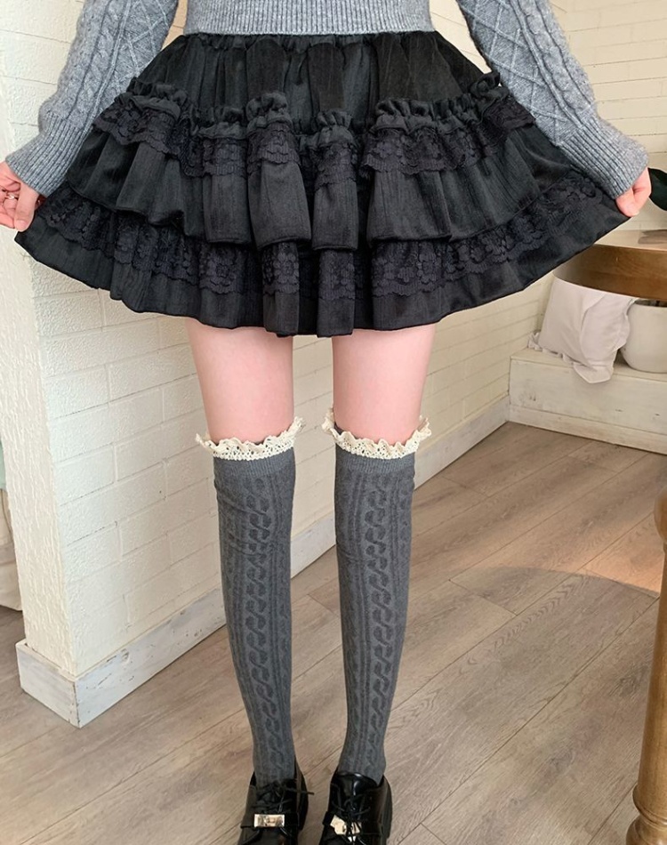 Cake sweet autumn and winter lace skirt for women