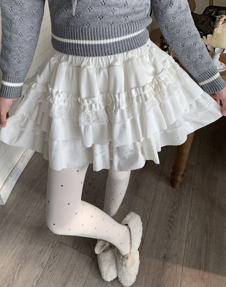 Cake sweet autumn and winter lace skirt for women
